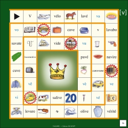 Exemple de plateau de jeu de l'oie (27 x 27 cm)