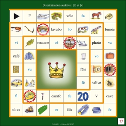 Exemple de plateau de jeu de l'oie (27 x 27 cm)