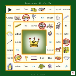 Exemple de plateau de jeu de l'oie (27 x 27 cm)