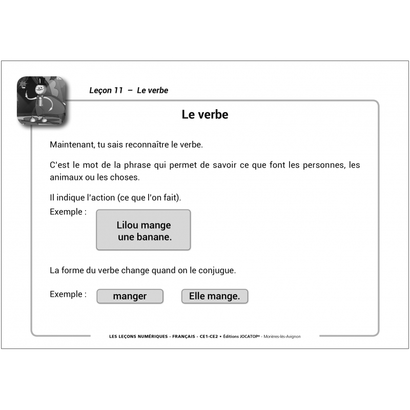 38 leçons de Français – Leçons numériques – Français CE1 CE2 – Application pédagogique – JOCATOP