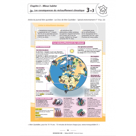 Extrait Atlas Enseigner la géographie – CM2 – Mallette pédagogique complète – JOCATOP