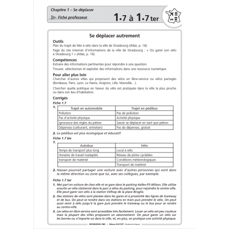 Extrait du fichier Enseigner la géographie – CM2 – Mallette pédagogique complète – JOCATOP