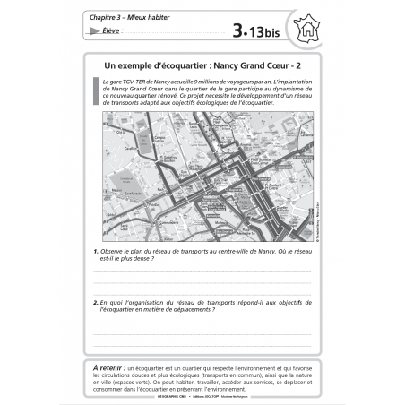 Extrait du fichier Enseigner la géographie – CM2 – Mallette pédagogique complète – JOCATOP