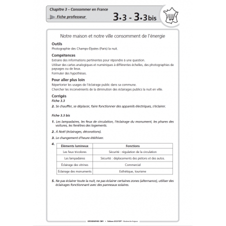 Extrait du fichier Enseigner la géographie – Géographie – CM1 – Mallette pédagogique PE – JOCATOP