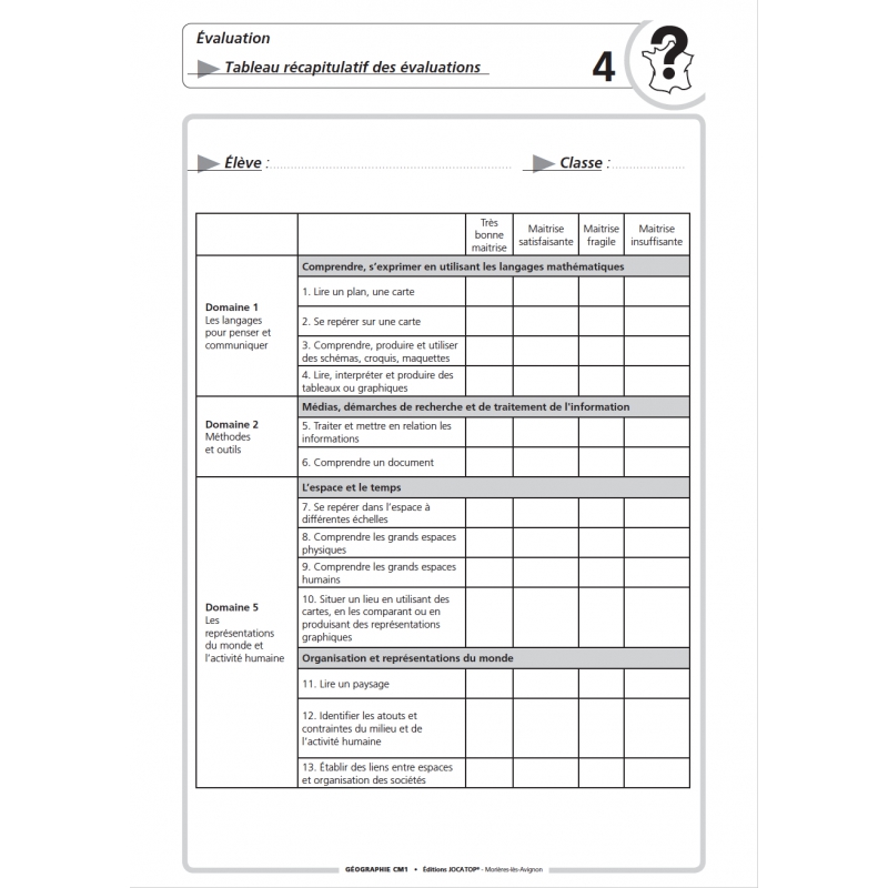 Extrait du fichier Enseigner la géographie – Géographie – CM1 – Mallette pédagogique PE – JOCATOP
