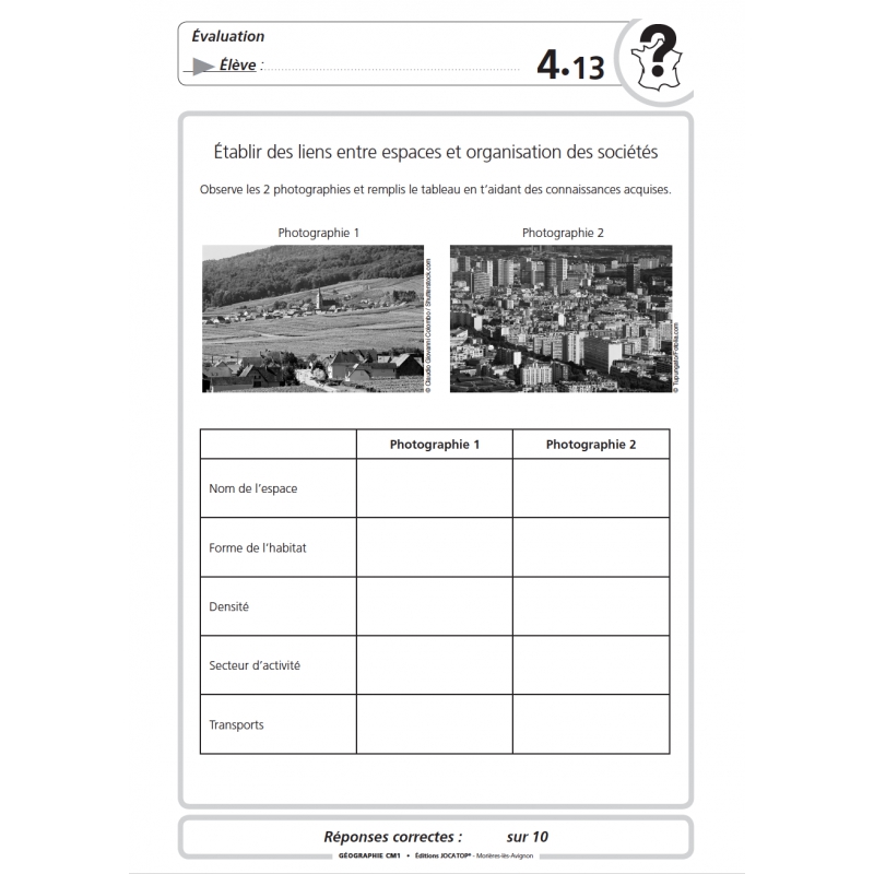 Extrait du fichier Enseigner la géographie – Géographie – CM1 – Mallette pédagogique PE – JOCATOP
