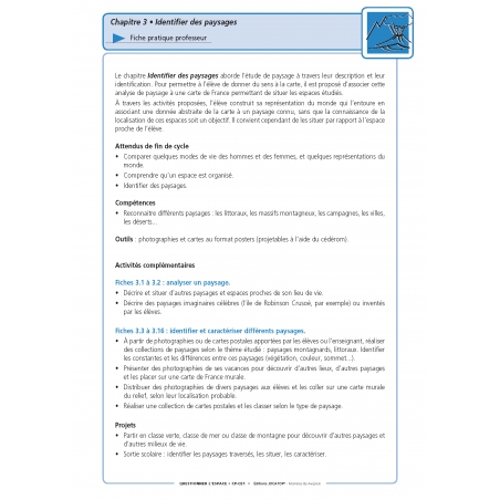 Extrait du fichier - fiche enseignant Ensemble pédagogique sciences – Questionner l’espace – CP CE1