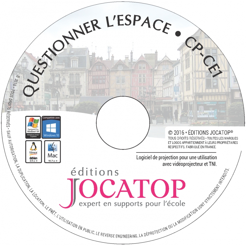Cédérom
Ensemble pédagogique sciences – Questionner l’espace – CP CE1 – Ressource pédagogique – JOCATOP
