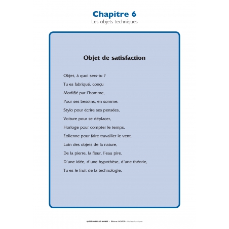 Poésie d'introduction
Développer une démarche scientifique – Sciences – CE2 – Dossier pédagogique – JOCATOP