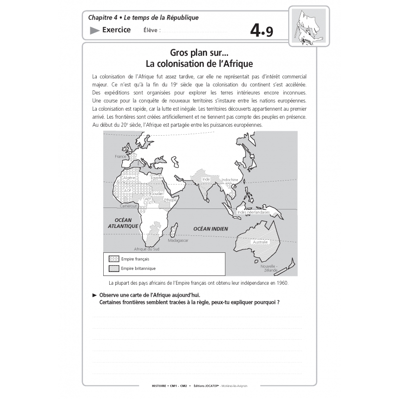 Extrait de la frise Histoire – CM1 CM2 – Dossier pédagogique – Pédagogie innovante – JOCATOP