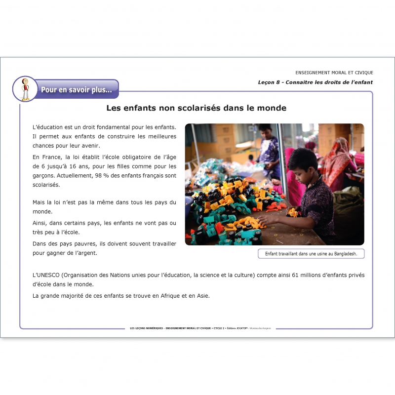 LES LEÇONS NUMÉRIQUES D'ENSEIGNEMENT MORAL ET CIVIQUE