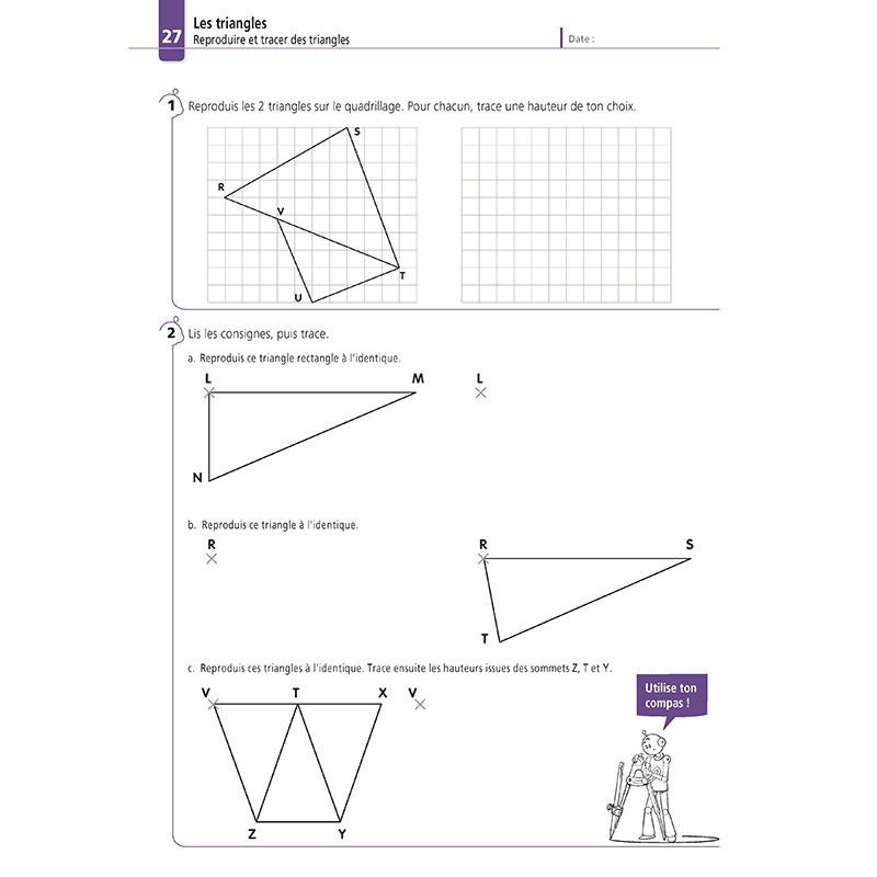 Apprendre la géométrie – Mathématiques CM2 – Cahier d’exercices avec Bout de Gomme – JOCATOP