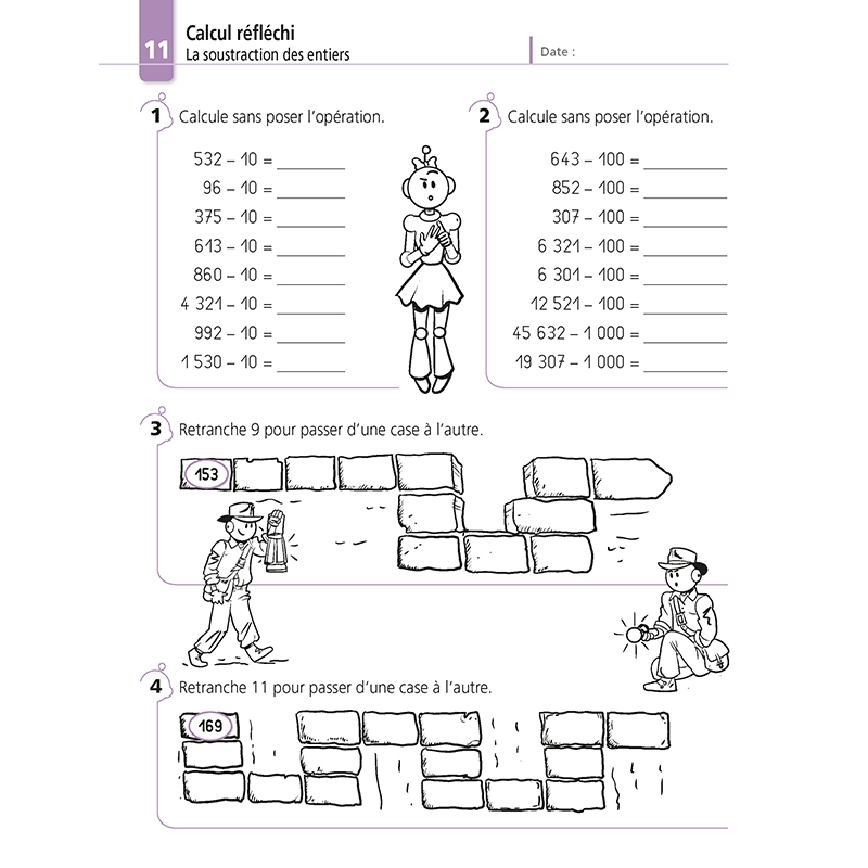 Cahier de calculs – Mathématiques CM1 – Je réussis mes calculs avec Bout de Gomme – JOCATOP