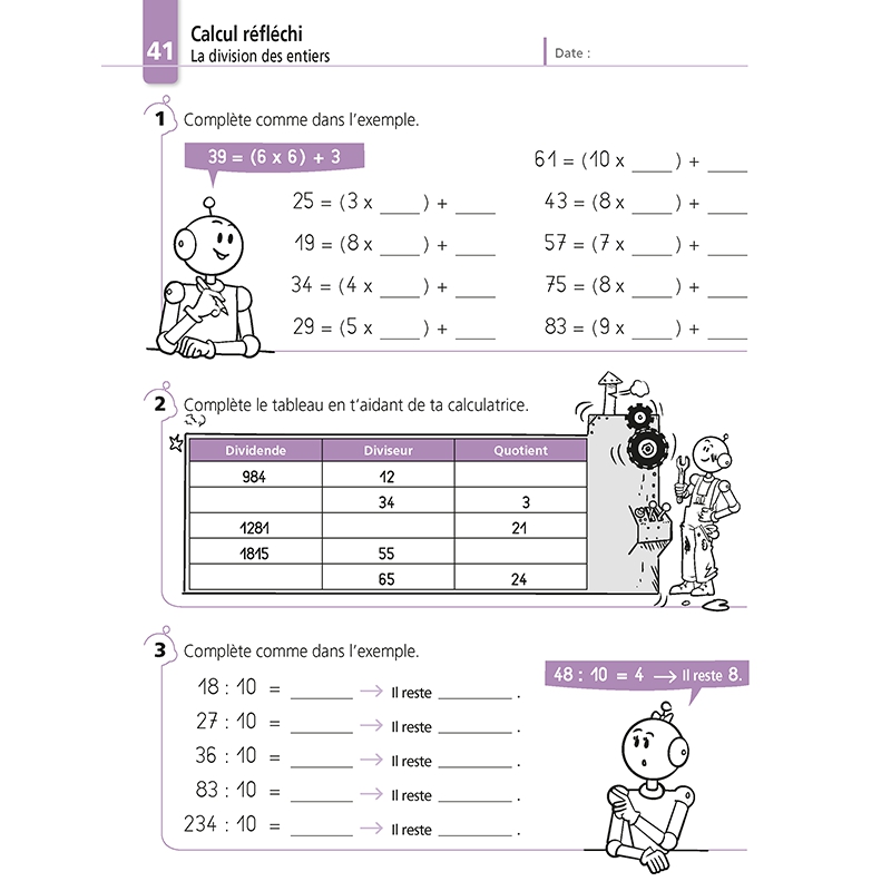 Cahier de calculs – Mathématiques CM1 – Je réussis mes calculs avec Bout de Gomme – JOCATOP