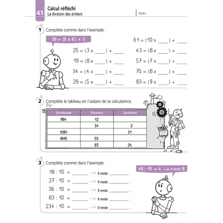 Cahier de calculs – Mathématiques CM1 – Je réussis mes calculs avec Bout de Gomme – JOCATOP