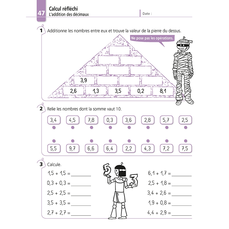 Cahier de calculs – Mathématiques CM1 – Je réussis mes calculs avec Bout de Gomme – JOCATOP