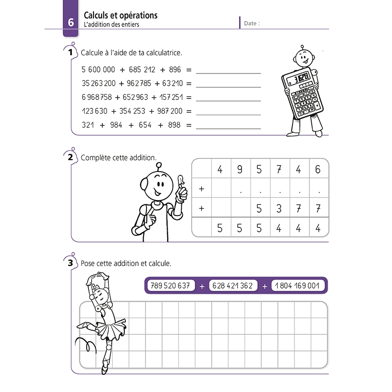 Calculs – Mathématiques – niveau CM2 – Cahier d’exercices « Je réussis mes calculs » – Jocatop