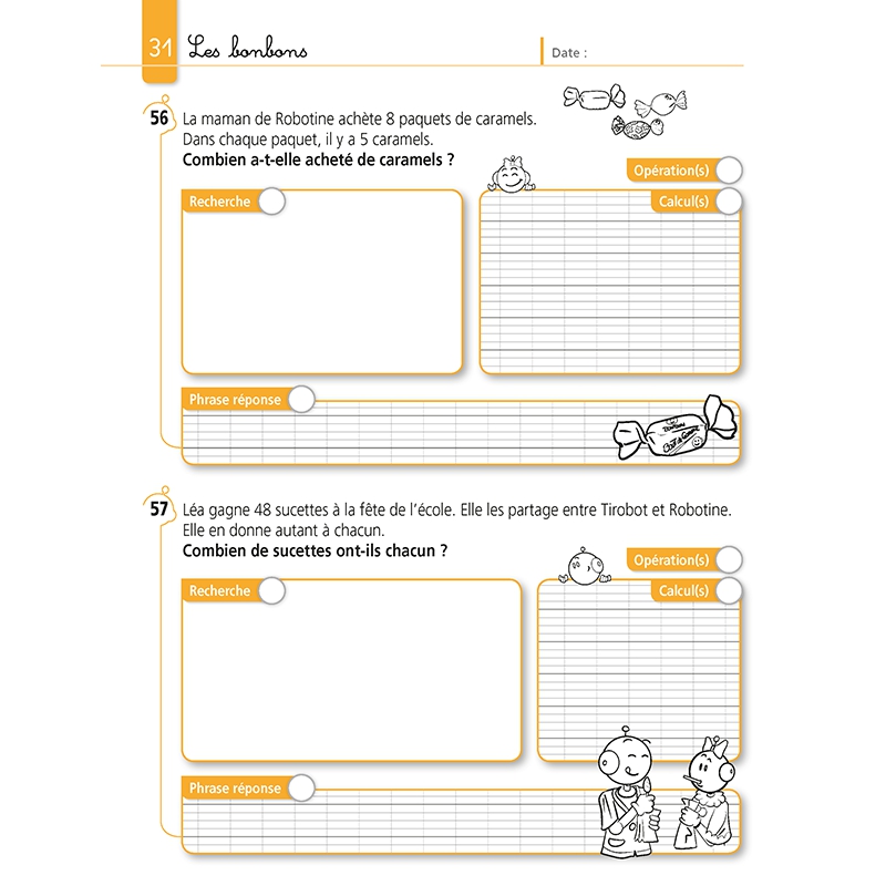 Résoudre des problèmes de Mathématiques niveau CE1 avec Bout de Gomme – JOCATOP