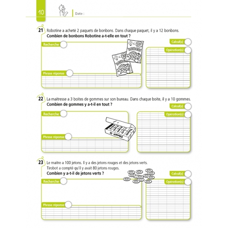 Résoudre des problèmes – Mathématiques – CE2 – Cahier avec Bout de Gomme – JOCATOP