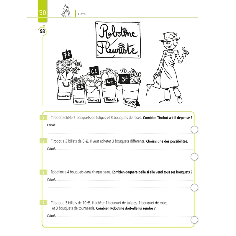 Résoudre des problèmes – Mathématiques – CE2 – Cahier avec Bout de Gomme – JOCATOP