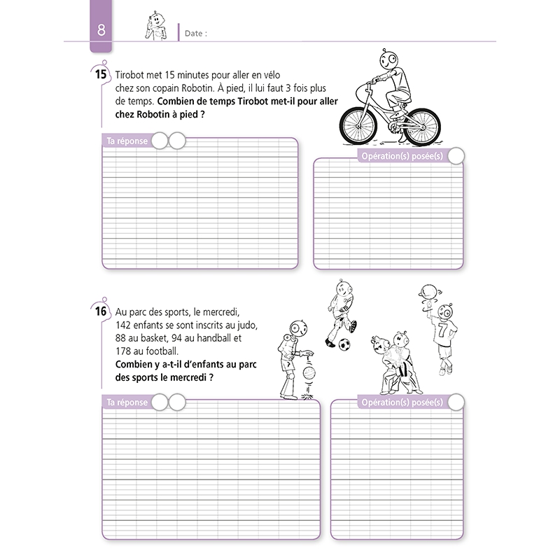 Résoudre des problèmes de Mathématiques – Niveau CM1 – Cahier avec Bout de Gomme – JOCATOP