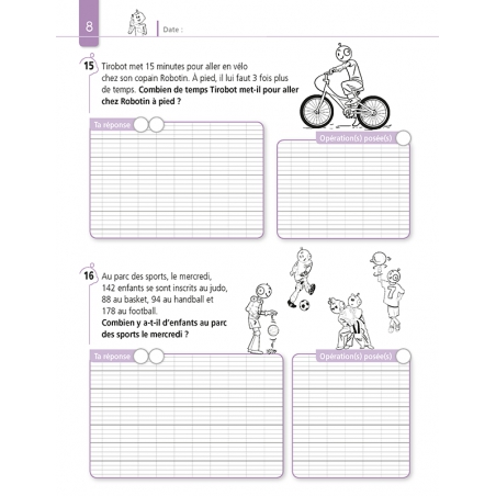 Résoudre des problèmes de Mathématiques – Niveau CM1 – Cahier avec Bout de Gomme – JOCATOP