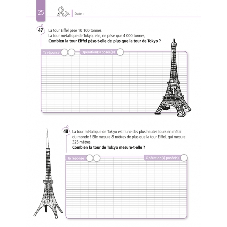 Résoudre des problèmes de Mathématiques – Niveau CM1 – Cahier avec Bout de Gomme – JOCATOP