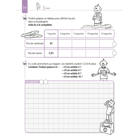 Résoudre des problèmes de Mathématiques – Niveau CM1 – Cahier avec Bout de Gomme – JOCATOP