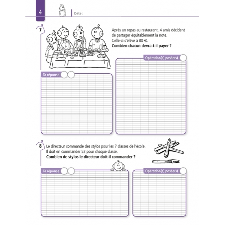 Résoudre des problèmes – Mathématiques CM2 – Cahier d’exercices avec Bout de Gomme – JOCATOP