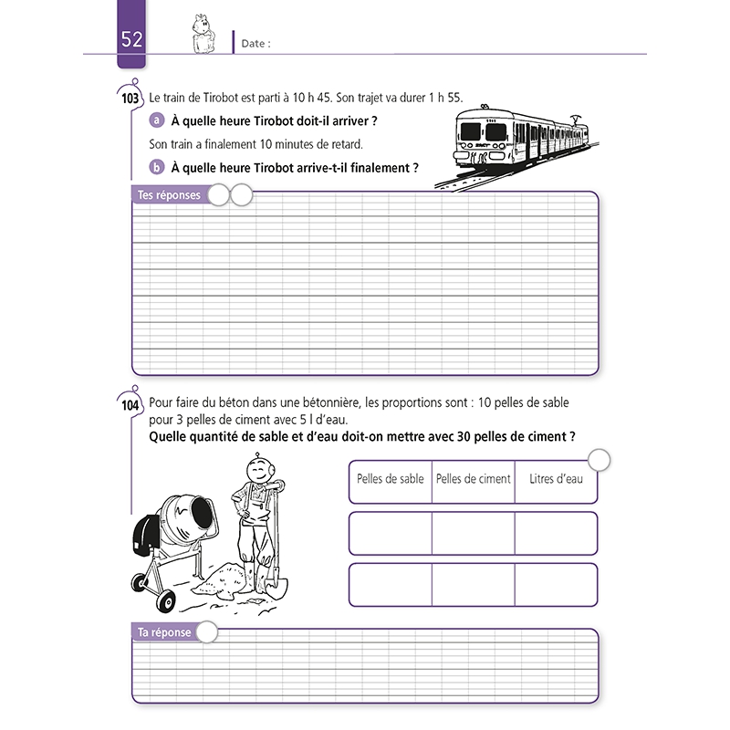 Résoudre des problèmes – Mathématiques CM2 – Cahier d’exercices avec Bout de Gomme – JOCATOP