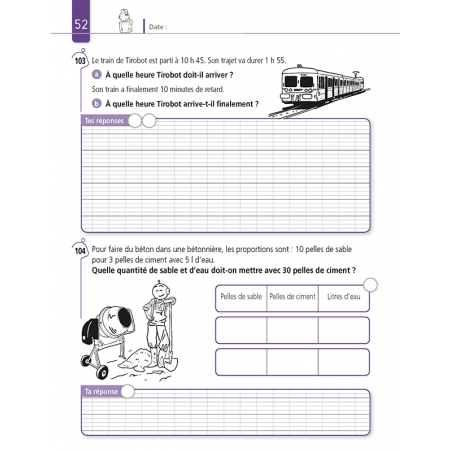 Résoudre des problèmes – Mathématiques CM2 – Cahier d’exercices avec Bout de Gomme – JOCATOP
