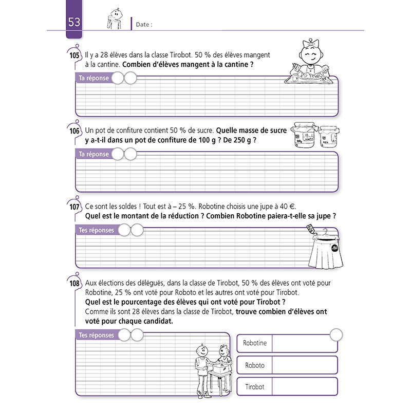 Résoudre des problèmes – Mathématiques CM2 – Cahier d’exercices avec Bout de Gomme – JOCATOP
