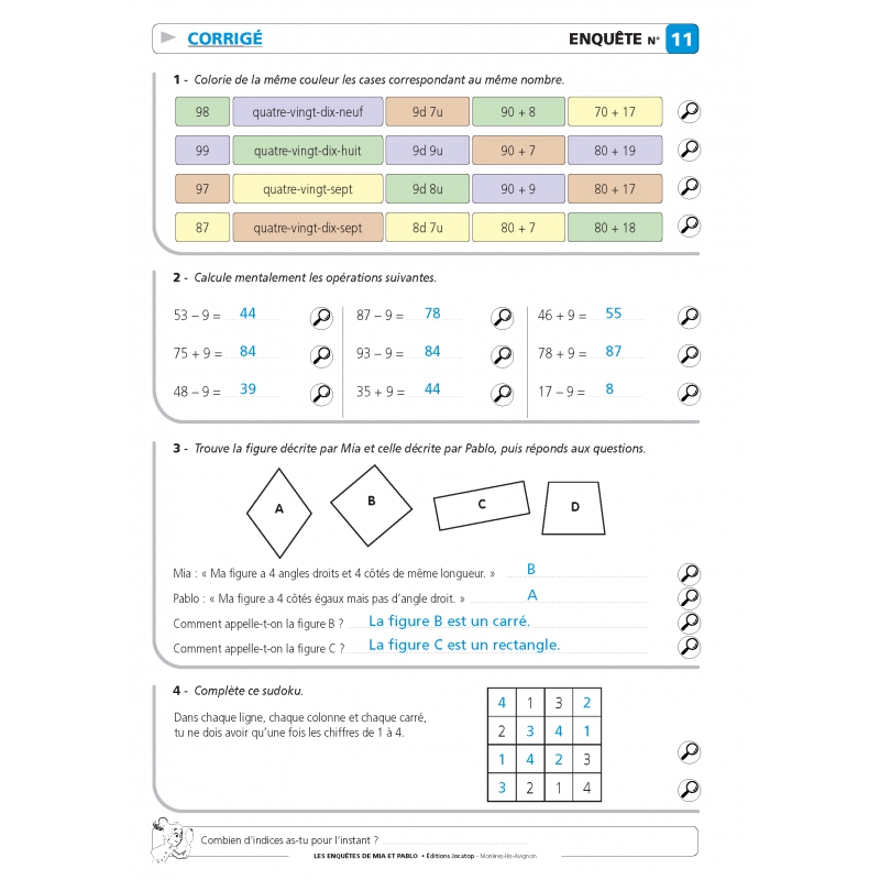 Rallyes de mathématiques – CE1 – Fichier photocopiable – JOCATOP