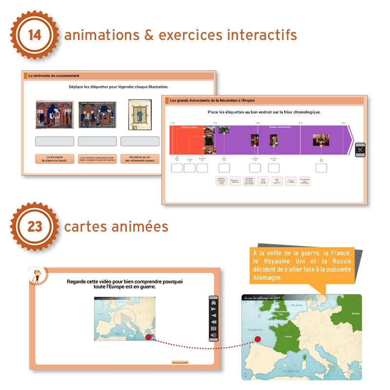 14 animations et exercices interactifs pour un apprentissage ludique et participatif23 cartes animées avec commentaire audio