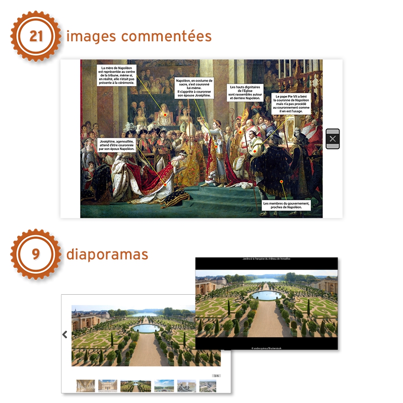 • 21 images commentées : une lecture guidée reprenant les points clés de chaque ressource• 9 diaporamas thématiques