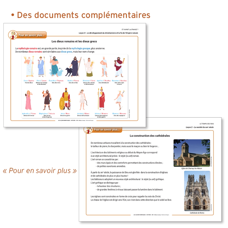 « Pour en savoir plus... » : une série de documents complémentaires pour approfondir les notions.