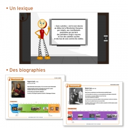 Un lexique des mots difficiles et des biographies pour chaque personnage clé.