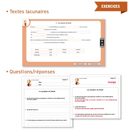 Un ensemble de textes lacunaires et d'exercices questions/réponses.