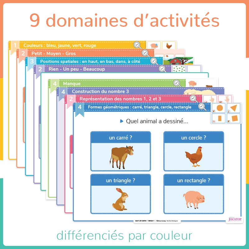 Structurer sa pensée – Premiers outils mathématiques – PS – Mallette pédagogique "Haut les cartes !" – JOCATOP