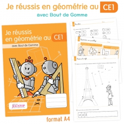 Géométrie CE1 – Cahier de Mathématiques et Grandeurs & Mesures – Je réussis en géométrie avec Bout de Gomme – JOCATOP
