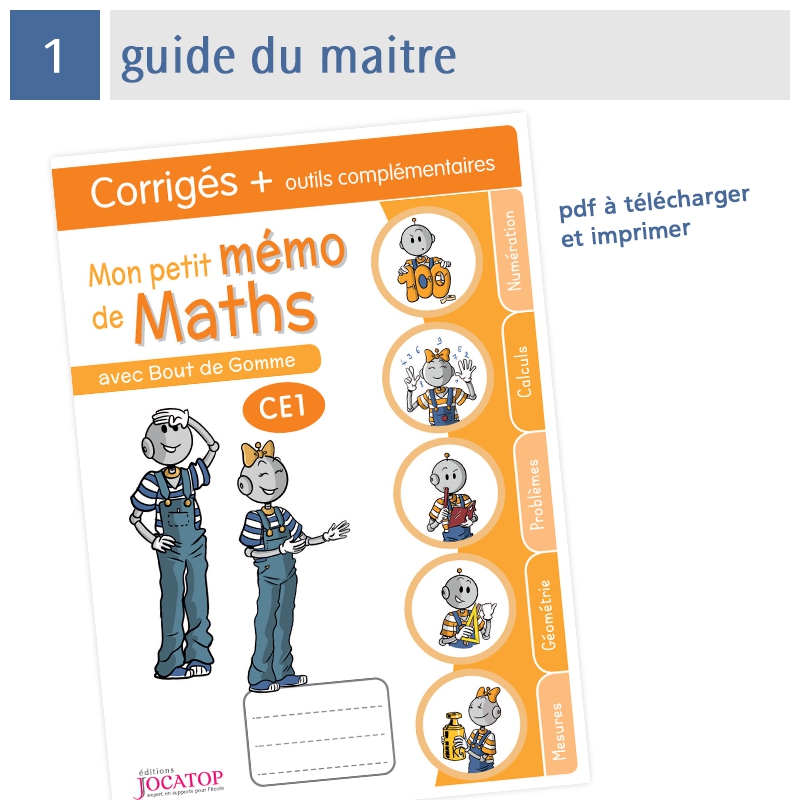Cahier de Révision de Mathématiques CE1 | Mon petit mémo de Maths avec Bout de Gomme – JOCATOP