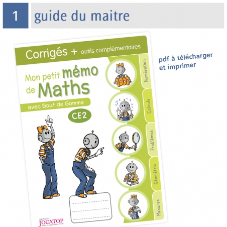Cahier de Maths CE2 – Mon petit mémo de mathématiques avec Bout de Gomme – JOCATOP