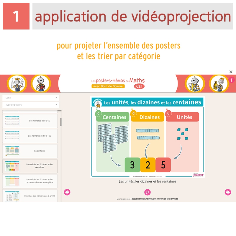 Affichages et posters de Mathématiques CE1 – Ressources pédagogiques avec Bout de Gomme – JOCATOP