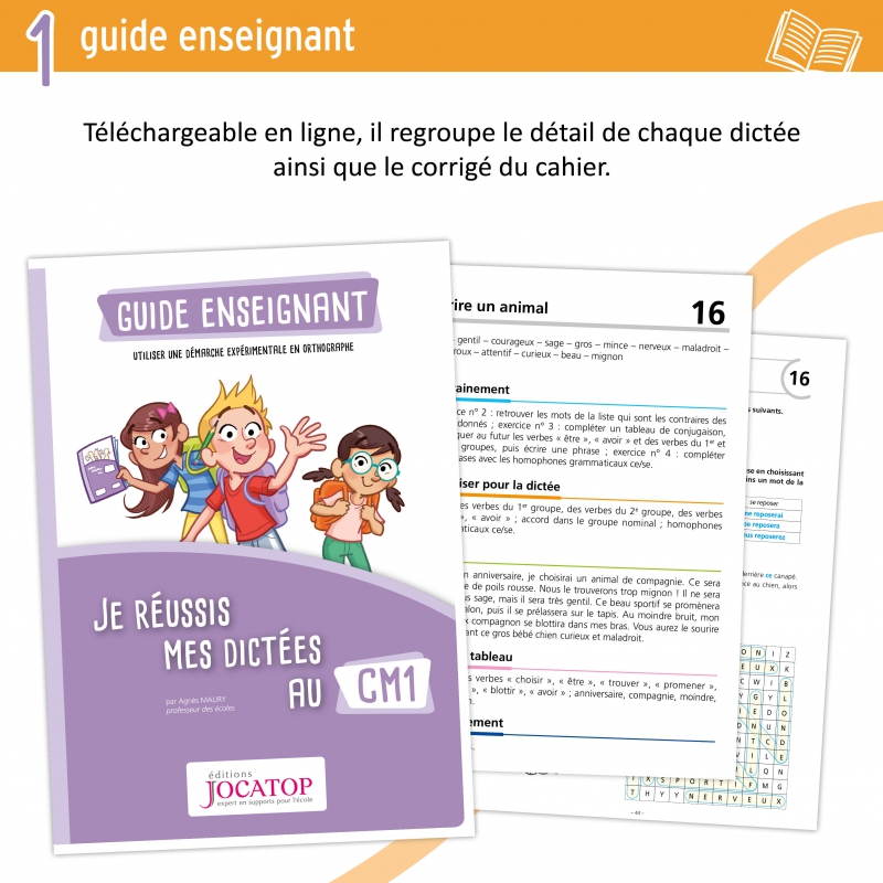 Travailler l’orthographe au CM1 avec le cahier Je réussis mes dictées – Français – JOCATOP