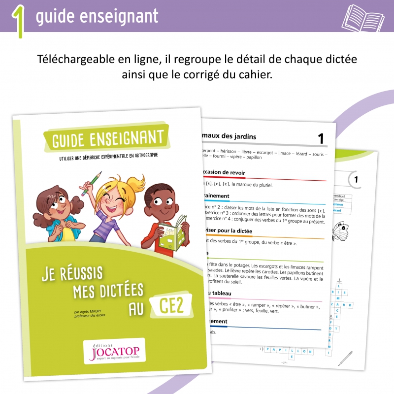Apprendre l’orthographe en CE2 avec « Je réussis mes dictées » – Cahier de dictées Jocatop