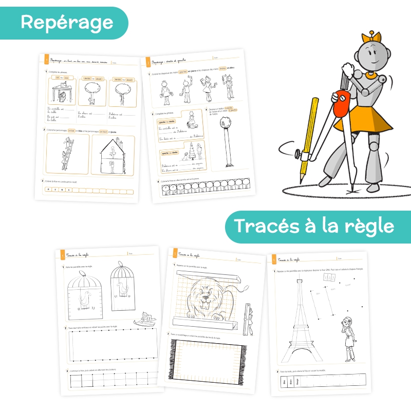 Géométrie CE1 – Cahier de Mathématiques et Grandeurs & Mesures – Je réussis en géométrie avec Bout de Gomme – JOCATOP