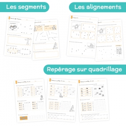 Géométrie CE1 – Cahier de Mathématiques et Grandeurs & Mesures – Je réussis en géométrie avec Bout de Gomme – JOCATOP