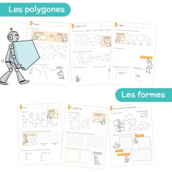 Géométrie CE1 – Cahier de Mathématiques et Grandeurs & Mesures – Je réussis en géométrie avec Bout de Gomme – JOCATOP