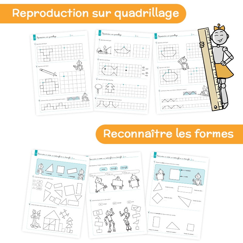 Apprendre la géométrie – Mathématiques CP – Cahier d’exercices de grandeurs et mesures – JOCATOP