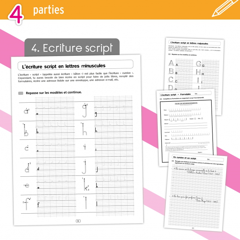 Perfectionner l’écriture – Français CM1 CM2 – Cahier d’exercices d’écriture – Jocatop